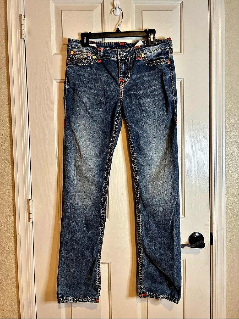True Religion Billie Mid Rise Straight Blue Straight Leg Jeans Waist 32